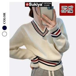 Thumbnail Áo Len Nữ Cổ Tim V SUKIYA  Chất Len Đẹp Cao Cấp Mềm Mại AL96 4