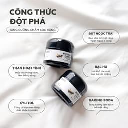 Thumbnail Trắng răng than Ngọc Trai UMIHA (30g) - Bột trắng răng thành phần Than hoạt tính, Canxi, Bột than tre 1