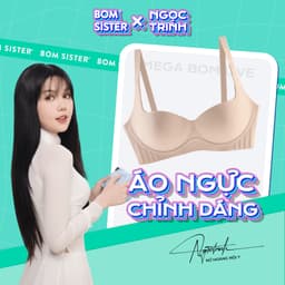 Thumbnail BOM Sister x Ngọc Trinh - Áo lót học sinh, áo ngực mặc áo dài chất su không gọng mút nâng đẩy MU2506 1