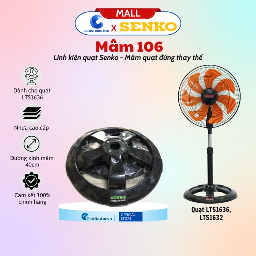 Ảnh Mâm quạt thay thế cho quạt đứng Senko LTS1636/DTS1607/DCN1806/DCN1808 - 100% chính hãng 1