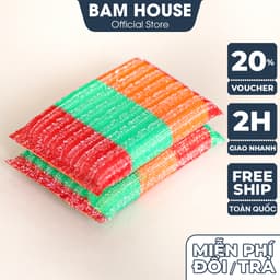 Thumbnail Combo 2 Cước rửa chén Bam House cam đỏ siêu dày lõi mút kháng khuẩn cao cấp CCR08 1