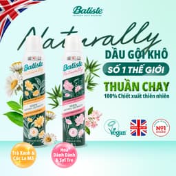 Thumbnail 2 Chai Dầu Gội Khô Batiste 100% Naturally Tinh Chất Thiên Nhiên Giúp Tóc Hết Bết Dính, Tươi Mới 200ml 1