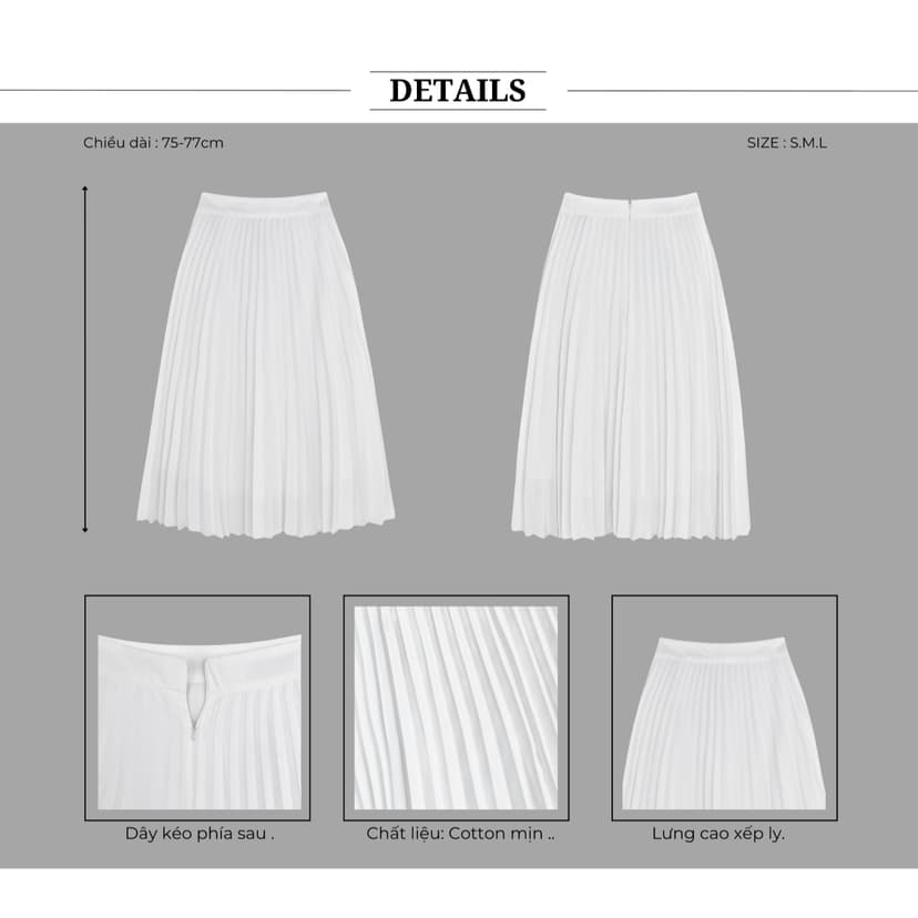 Ảnh BBSTORE’S Chân Váy Dài Công Sở Xếp Ly Thanh Lịch - TK266 3