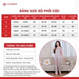Thumbnail Bộ Pijama SANDBOX Lụa Latin Nhật Cao Cấp Mềm Mịn, Họa Tiết Thiết Kế Hoa Phối Màu(BPC24001) 2