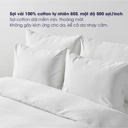 Thumbnail Vỏ gối Changmi Bedding Cotton Sateen trắng 400TC cao cấp mềm mịn mát. Tiêu chuẩn khách sạn 5 sao 1