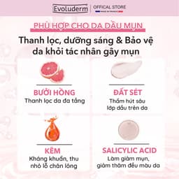 Thumbnail Sữa rửa mặt chiết xuất bưởi hồng dành cho da dầu mụn Evoluderm 150ml (17323) 3