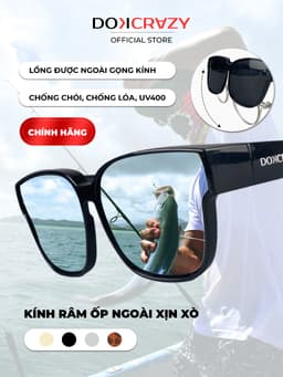 Thumbnail Kính Râm Phân Cực DOKCRAZY SKINO Câu Cá, Lồng Ngoài Cho Người Đeo Gọng Kính, Dáng Unisex, Nhẹ Dễ Đeo 1