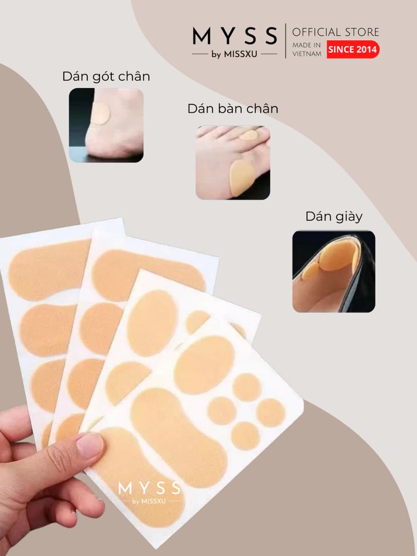 Ảnh Miếng dán mỏng đệm bảo vệ gót và bàn chân, dán gót lót giày MYSS - DG02 3
