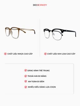 Thumbnail Gọng Kính Thời Trang DOKCRAZY SUNIM Đổi Màu Nhẹ Khi Ra Nắng, Chống UV, Tia Cực Tím Kim Loại 2