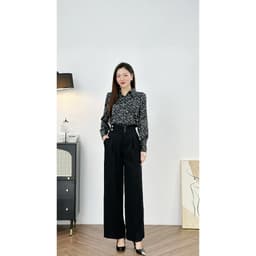 Thumbnail Quần Ống Rộng 𝐂𝐂𝐇𝐀𝐓 Dáng Suông Cạp Rachel Chất Tuytsi Cao Cấp Mềm Mịn Cao Cấp 14QDS2002ST 1