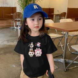 Thumbnail Áo Phông Bé Gái Cộc Tay Chất Cotton Đẹp Họa Tiết BabyThree, LaBuBu Dễ Thương BabyBoo - PiBo-CTCT-IN 3