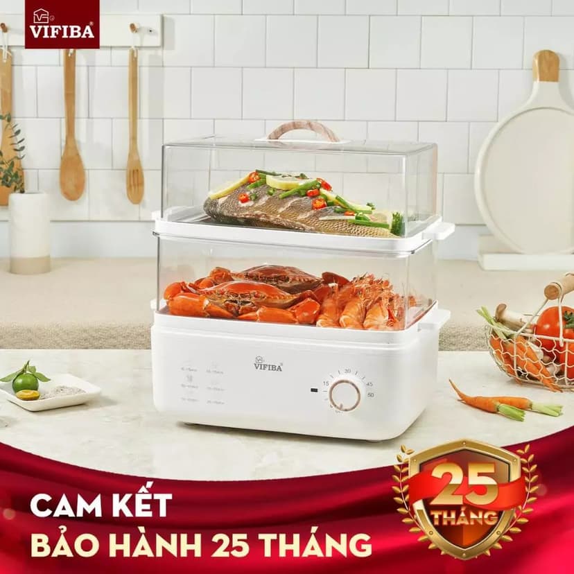 Ảnh NỒI HẤP THUỶ NHIỆT YOSHI VIFIBA - HẤP HẸN GIỜ - DUNG TÍCH 10L, Hấp Gà Nguyên Con 3kg 2