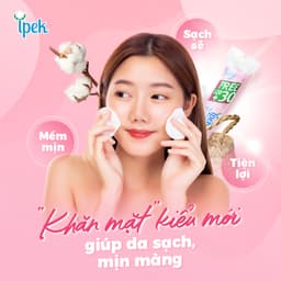 Thumbnail Bông tẩy trang Ipek 150 miếng nhẹ nhàng làm sạch bụi bẩn hoặc lớp trang điểm mà không gây tổn hại đến da 3