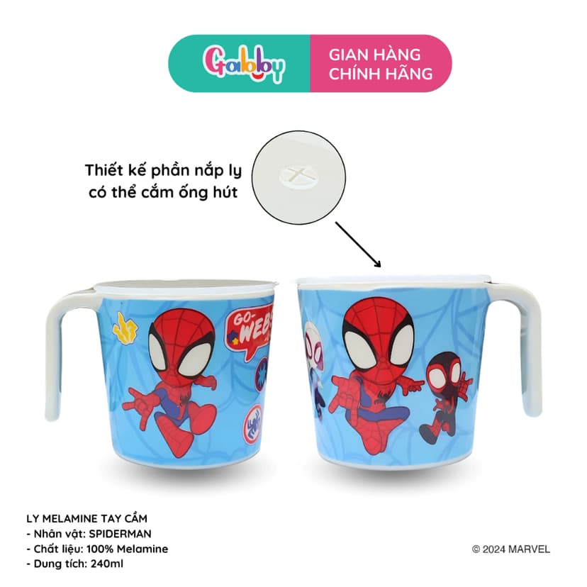Ảnh Dụng Cụ Ăn Dặm Hình Người Nhện Spiderman Tô, Cốc, Muỗng, Thìa, Đũa, Đĩa, Khay Ăn Cơm ( Chất Liệu Nhựa Melamine ) 4