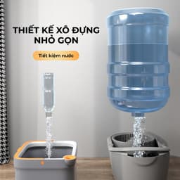 Thumbnail Bộ cây lau nhà ZOLELE 360 độ tự vắt 2 ngăn tách riêng nước bẩn M16 Trắng Kem (Phiên bảng giới hạn) 3