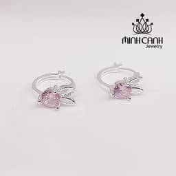 Thumbnail Hoa Tai Bạc Thỏ Hồng Cho Bé Gái Minh Canh Jewelry 3