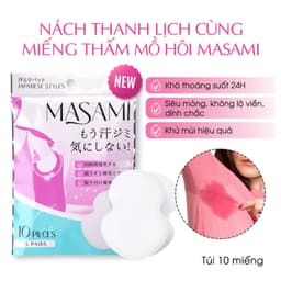 Thumbnail Miếng dán thấm mồ hôi nách Masami khử mùi thấm hút hiệu quả túi 10 miếng 2