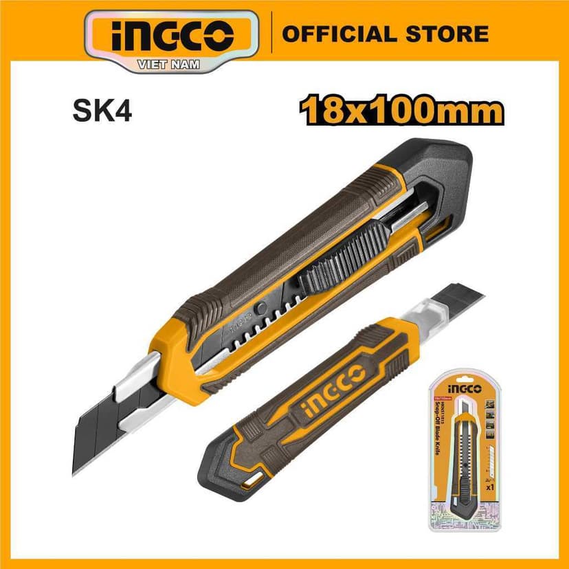Ảnh Dao rọc giấy Ingco HKNS11815 x1 lưỡi dài 179mm | HKNS16538 | HKNS28035 x3 lưỡi dao 18mm x 100mm, chiều dài 169mm 2