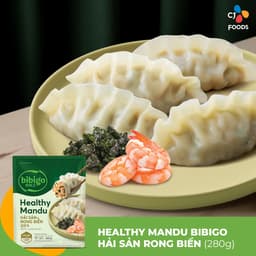 Thumbnail Bánh xếp Healthy Mandu Hàn Quốc Bibigo – nhân Hải Sản & Rong Biển 280g -Date 08/2025 4