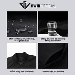 Thumbnail Áo khoác gió nam nữ DWIN local brand bomber vải dù 2 lớp unisex form oversize chống nước không nhăn 2