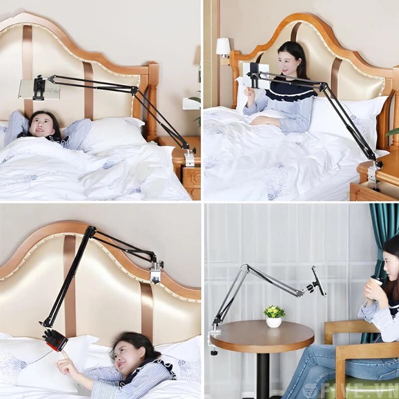 Ảnh Giá Đỡ Ipad Điện Thoại KB24 - Kẹp Đầu Giường, Kẹp Bàn Xoay 360 Độ Để Chụp Ảnh Quay Phim - HOLOCOM 3