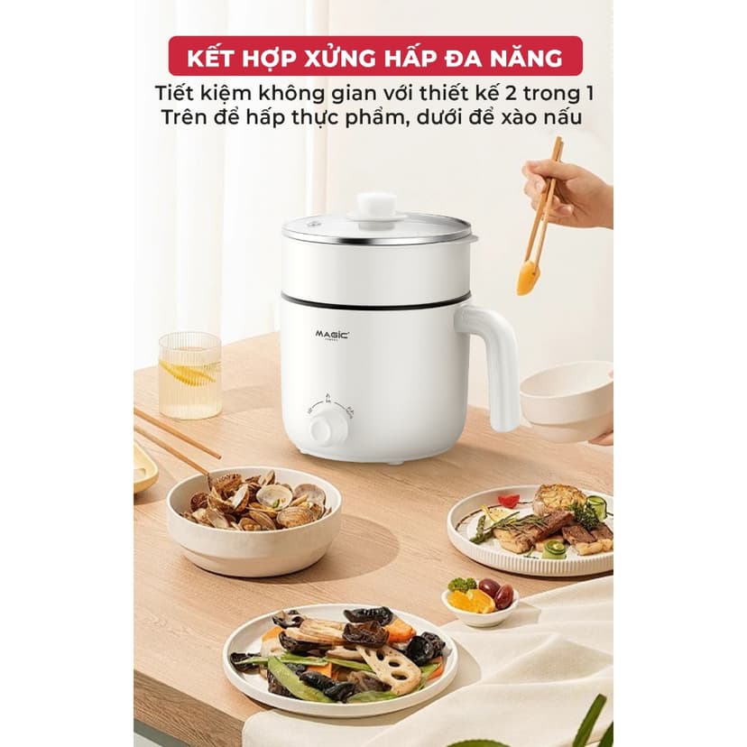 Ảnh Nồi lẩu điện đa năng Magic A-040, dung tích 1.3L, công suất 600W, bảo hành 12 tháng 4