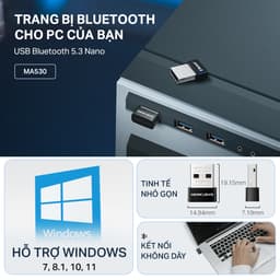 Thumbnail Bộ Chuyển Đổi Bluetooth USB Nano Mercusys MA530 Chuẩn Bluetooth 5.3 | USB nhỏ gọn, kết nối ổn định 1