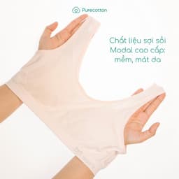 Thumbnail Áo lá học sinh Purecotto bé gái mới lớn chất liệu Sợi Sồi kiểu dáng chui đầu có đệm màu hồng PC117 2