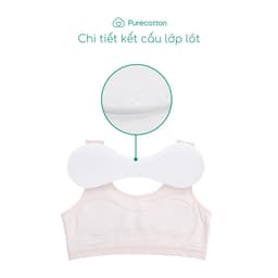 Thumbnail Áo lá học sinh Purecotton cho bé gái mới lớn màu hồng sợi sồi kiểu dáng chui đầu không đệm PC118 4