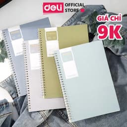 Thumbnail Sổ Lò Xo Kép A5 120 Trang Giấy Kẻ Ngang Chống Lóa Deli - Sổ Tay Ghi Chép Gáy Xoắn  - Sổ Vở Học Sinh Takenote Plannner 1