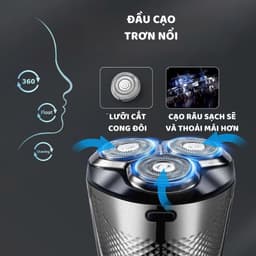 Thumbnail Máy cạo râu điện ENZO 9305 lưỡi dao xoay,lưỡi cạo nổi 3D ôm mặt,pin sạc siêu bền,chống nước ipx6 bh 5 năm 4