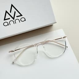Thumbnail Gọng kính cận thời trang nam nữ ANNA kim loại dáng tròn unisex cá tính OL 83083 2