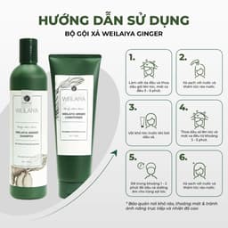 Thumbnail Bộ dầu gội và dầu xả chính hãng Weilaiya tinh chất gừng hỗ trợ mọc tóc ngăn rụng tóc cho da đầu dầu 4