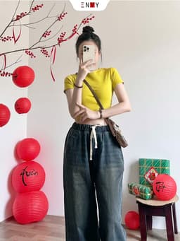 Thumbnail Quần Jean Lưng Thun Nữ Dáng Dài Ống Rộng ENVY J156 3
