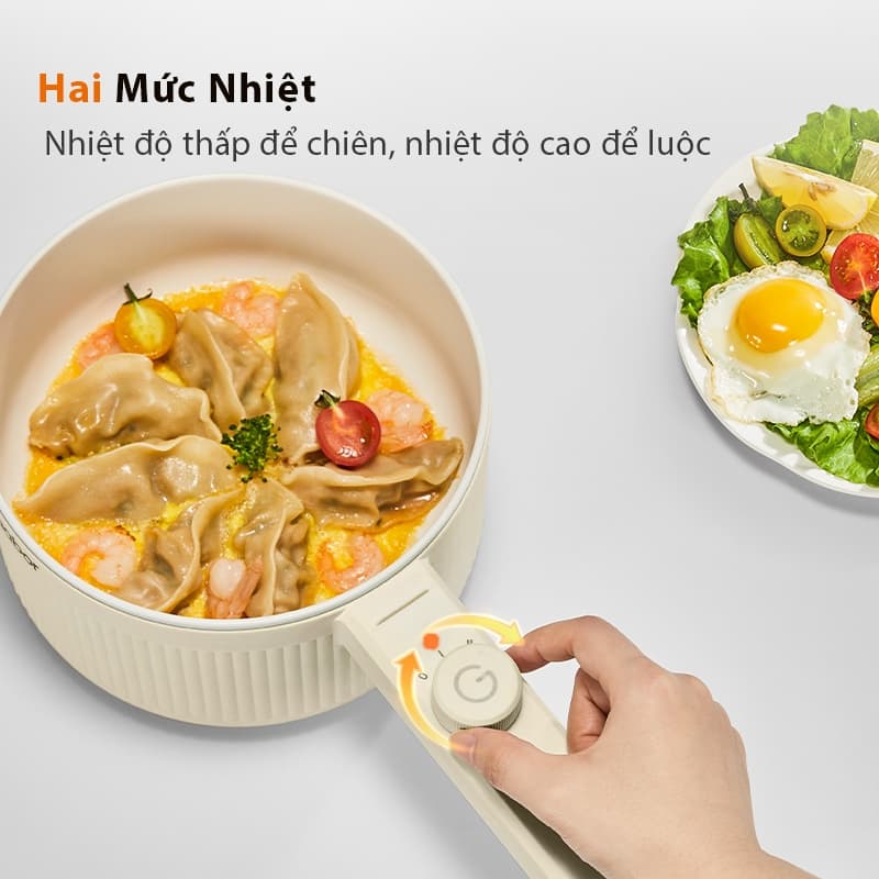 Ảnh Nồi nấu đa năng Gaabor EC-20E01B 2L chiên xào hấp kèm xứng hấp lẩu điện cầm tay điều chỉnh nhiệt độ 3