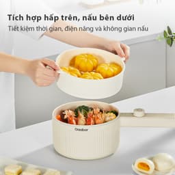 Thumbnail Nồi nấu đa năng Gaabor EC-20E01B 2L chiên xào hấp kèm xứng hấp lẩu điện cầm tay điều chỉnh nhiệt độ 4