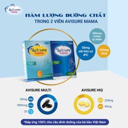 Thumbnail Vitamin cho bà bầu Avisure Mama bổ sung đầy đủ vitamin khoáng chất, Sắt, DHA Hộp 60 viên 2