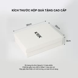 Thumbnail Hộp Quà Tặng KRIK Trắng Trơn Chất Liệu Giấy Ivory Cao Cấp 2