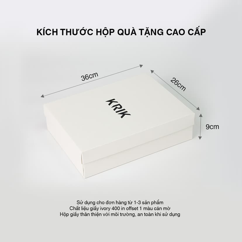 Ảnh Hộp Quà Tặng KRIK Trắng Trơn Chất Liệu Giấy Ivory Cao Cấp 2