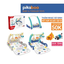 Thumbnail Đồ chơi thảm nhạc cho bé Pikaboo, thiết kế kiểu dáng mới 2 trong 1 thảm nhạc kết hợp xe đẩy tập đi 1