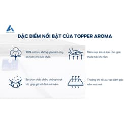 Thumbnail Nệm Topper Aroma, Bồng Bềnh, Êm Ái, Bảo Vệ Nệm, Chính Hãng Aroma, Tăng Độ Êm Ái Cho Nệm 4