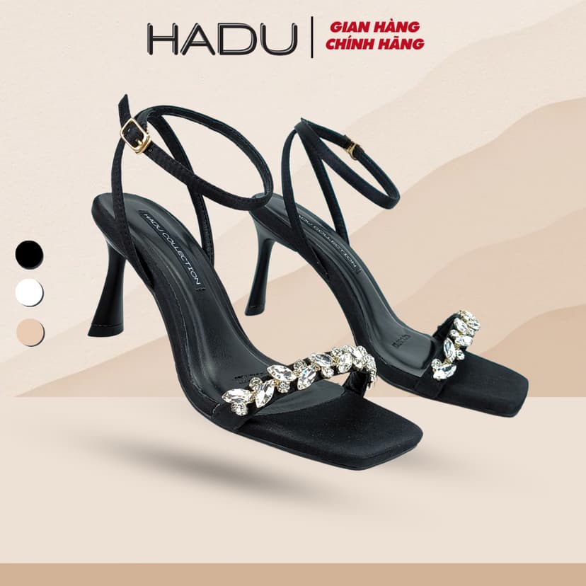 Ảnh Cao Gót 7P Quai Ngang Đính Đá HADU M7129 Sang Trọng Cao Cấp BH 12T 1