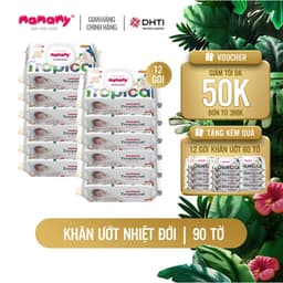 Thumbnail Khăn giấy ướt Mamamy Tropical 100% sợi tự nhiên và rayon cho mẹ và bé gói 90 tờ tặng gói 60 tờ 2