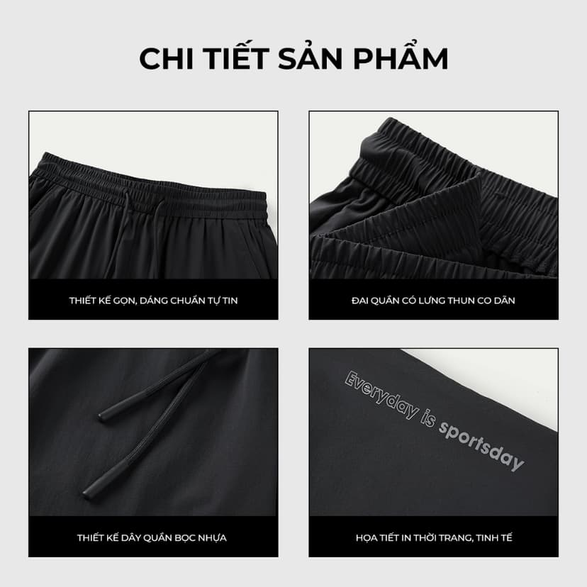 Ảnh Quần short thể thao nam HLA Sportsday Series lưng thun dây rút, chất liệu mát lạnh mềm nhẹ, co giãn thoải mái, thấm hút 4