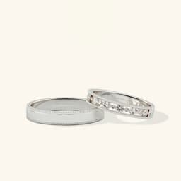 Thumbnail Nhẫn cưới hột xoàn đẹp bạc 925 mạ vàng trắng 14k mới full hạt đính Moissanite Gix Jewel 3