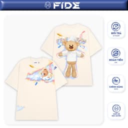 Thumbnail Áo thun FIDE JoyBear unisex form rộng đính gấu local brand cổ tròn oversize - AT156 (Tặng gấu) 1