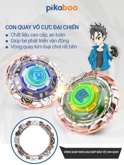 Thumbnail Đồ chơi con quay vô cực đại chiến Pikaboo, chất liệu nhựa kết hợp kim loại cao cấp an toàn bền đẹp 2