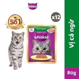 Thumbnail Thức Ăn Cho Mèo Lớn Dạng Sốt WHISKAS - 80g (12 gói) - Dinh Dưỡng Hoàn Thiện & Cân Bằng Cho Mèo Từ 1 Tuổi 1