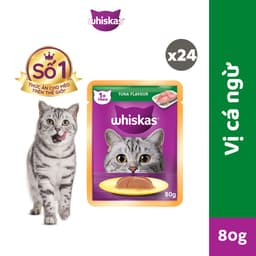 Thumbnail Thức Ăn Dạng Sốt Cho Mèo Trưởng Thành WHISKAS Mix 8 Vị - 80g (24 Túi) 1