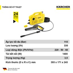 Thumbnail Máy Rửa Xe KARCHER Cầm Tay K2 Classic Động Cơ Chổi Than Áp Lực Cao Giúp Làm Sạch Ô Tô Xe Máy 4